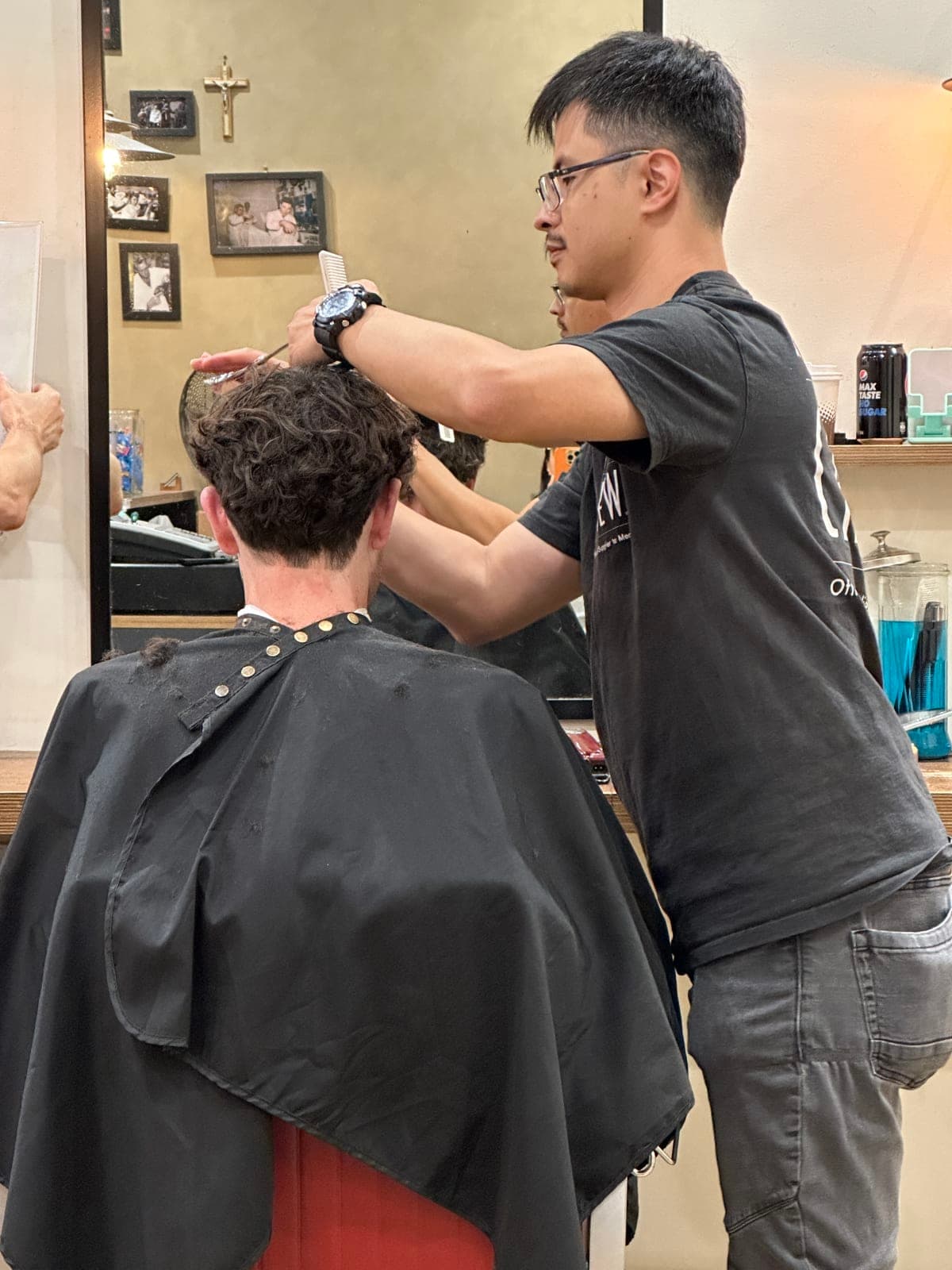 Men's haircut service in progress - The Grooming Room Kellyville Professional barber cutting men's hair at The Grooming Room Barbershop in Kellyville